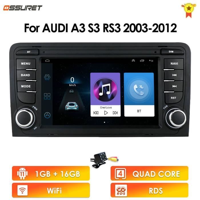 1G 16G 2Din autoradio lecteur multimédia pour Audi A3 S3 RS3 2003-2012 7 pouces écran tactile Autoradio GPS Navi RDS FM 1080P USB