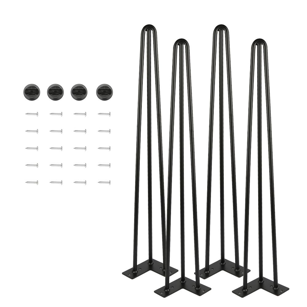 4pcs Pieds de table en épingle à cheveux en métal 70cm pour table de meubles
