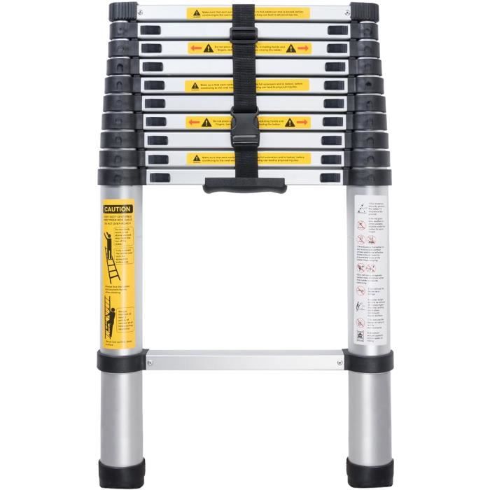 CRE 3.2M Echelle Telescopique, Échelle Pliable - Charge maximale: 150 kg - Nombre de marches: 10-3.2 M, EN 131-6