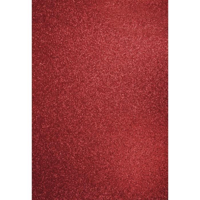 Papier cartonné pailleté - A4 - Rouge cardinal ...