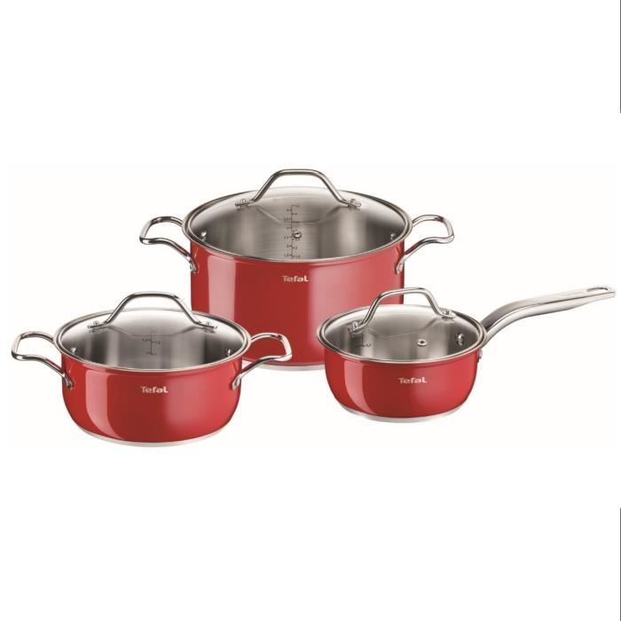 TEFAL B903S374 Intuition Colors Batterie de cuisine 6 pièces, Induction, Casserole 16 cm, 2 faitouts 20 et 24 cm, 3 couvercles