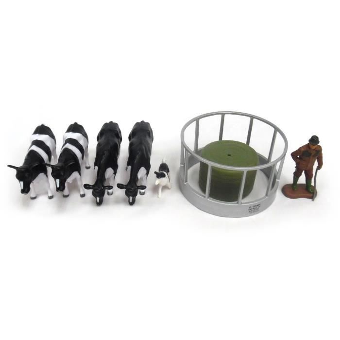 Mangeoire à betail avec animaux
