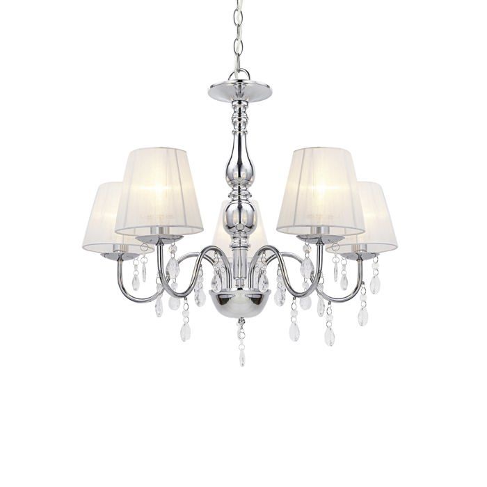Lustre plafonnier lampe de plafond aluminium plastique chrome blanc 45 cm 03_0002817 Lustre plafonnier lampe de plafond aluminium plastique chrome blanc 45 cm 03_0002817