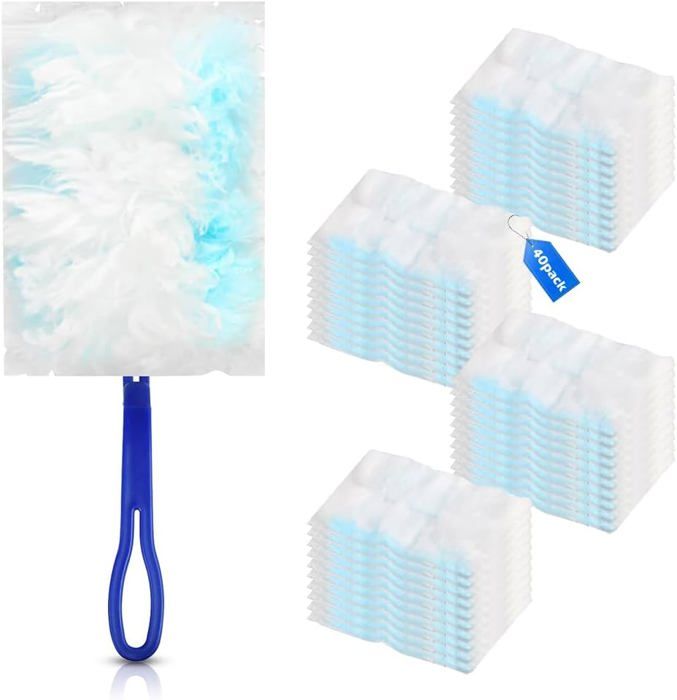 20 Recharges Attrape-poussière Swiffer 360° + Poignée Et Manche Télescopique - Nettoyage Maison Facile