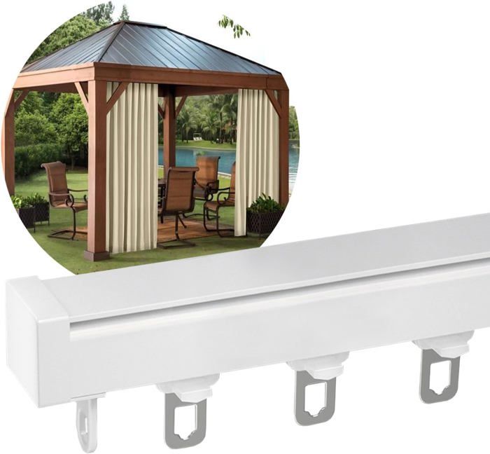 Rail De Rideau, Rail De Rideau Double, Ensemble De Rail De Plafond En Aluminium Pour Rideaux