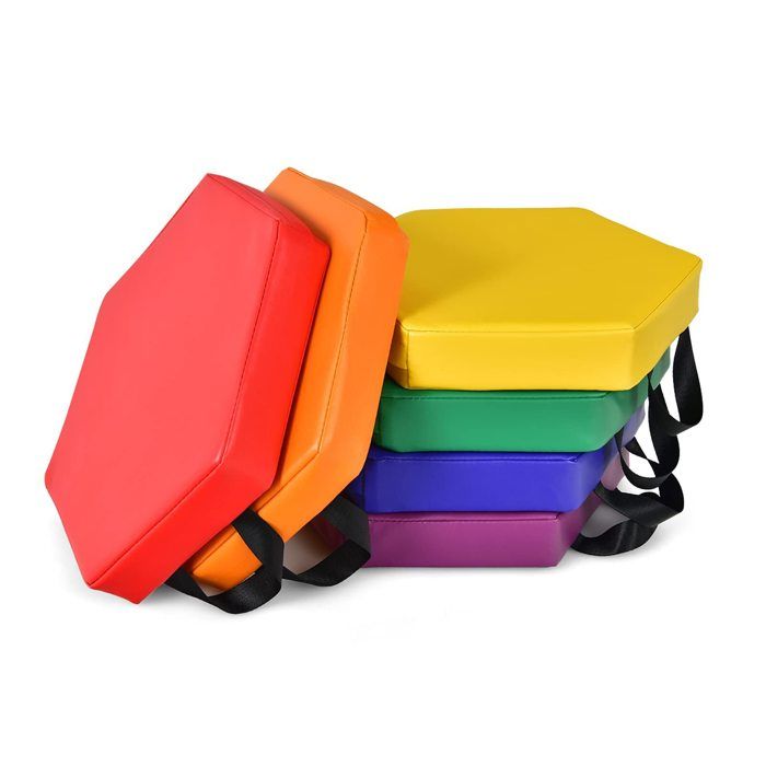 6 Coussin Siège Enfant Arc-en-Ciel - DREAMADE 38x38cm - Intérieur/Extérieur