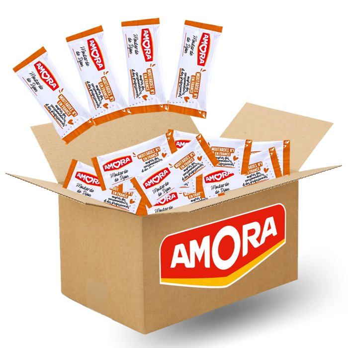 AMORA - 100 sticks de Moutarde de Dijon - dose individuelle 5 ml