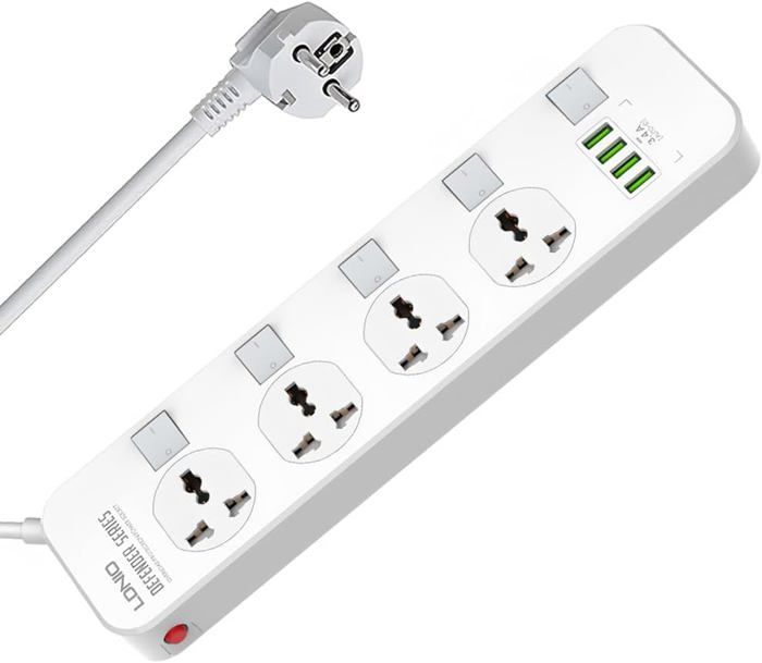Bloc Multiprise 4 Prises + 4 USB (2 USB-A, 2 USB-C) – Sécurité Enfant, 2M, Jsver