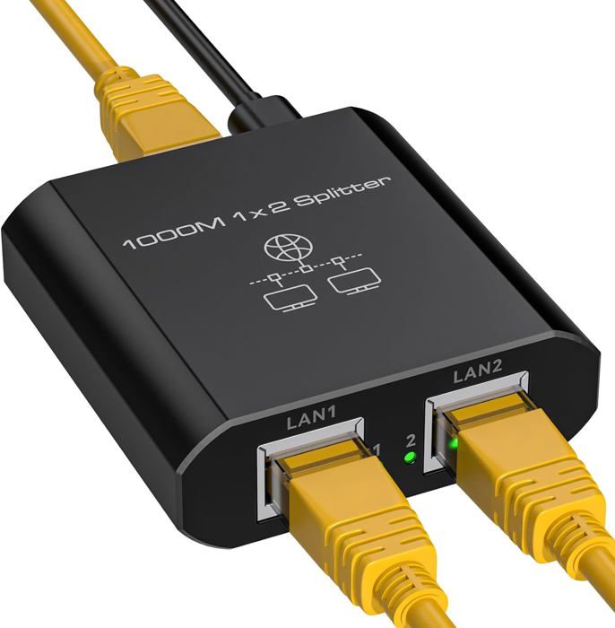 Switch Rj45 2 Ports 1000Mbps Splitter Rj45 Ethernet Splitter 1 To 2 ...