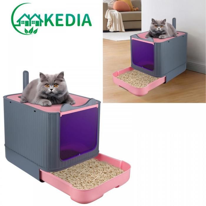 Meilleurs prix pour KEDIA.Bac Litiere pour Chat PP écologique stérilisation complète arrêt automatique en 120 secondes 44.5*36.5*34.5cm