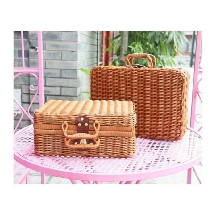 Folpus Panier de Pique-Nique en rotin, Panier de Service, Panier de Rangement en Osier, Panier tissé pour Folpus Panier de Pique-Nique en rotin, Panier de Service, Panier de Rangement en Osier, Panier tissé pour