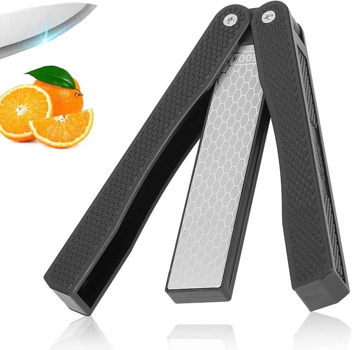 Aiguiseur Couteaux Diamant Double Face - Pliable 400/600 Grit Pour Cuisine Et Extérieur