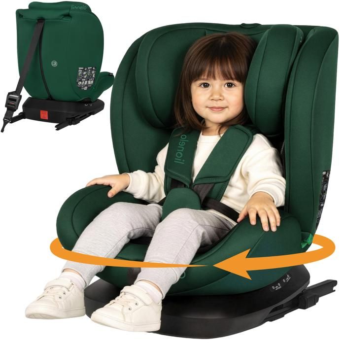 Visuel du produit : Siège auto 360° LIONELO Bastiaan i-Size - Base pivotante - ISOFIX - 40-150 cm - 0 à 12 ans - Inclinable - Groupe 0/1/2/3 - Vert