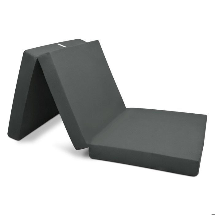 Matelas pliable Lit dinvité Matelas pliable Campix 90x200cm Anthracite