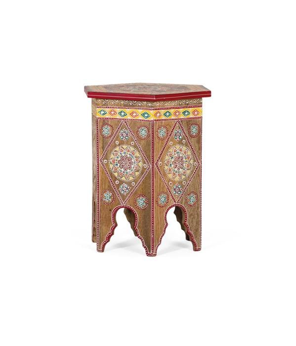 Tabouret - Giner y Colomer - Bois de Manguier - Peint à la Main - Multicolore