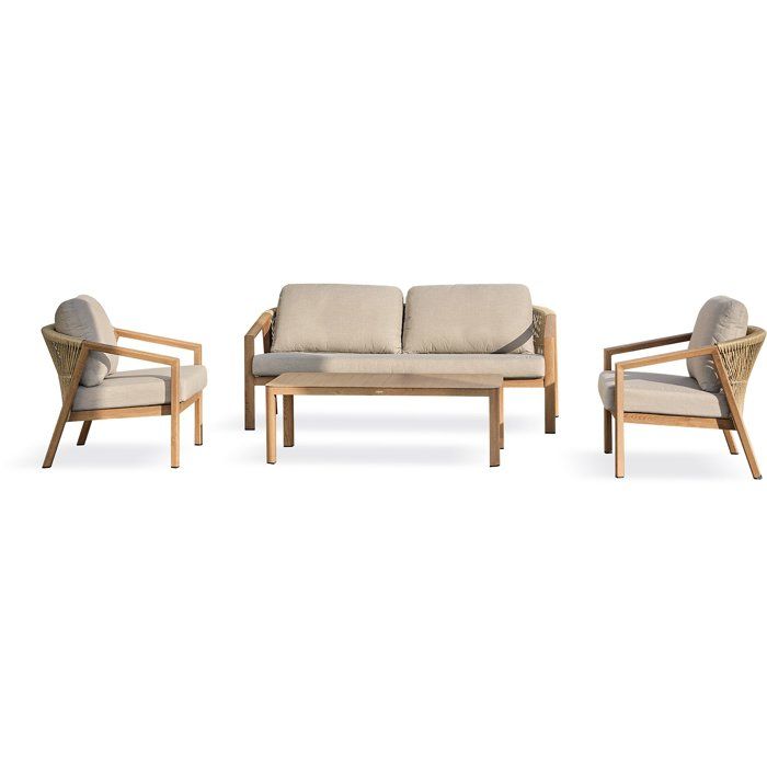 Goya Salon de jardin 5 places aluminium aspect bois - vue 2