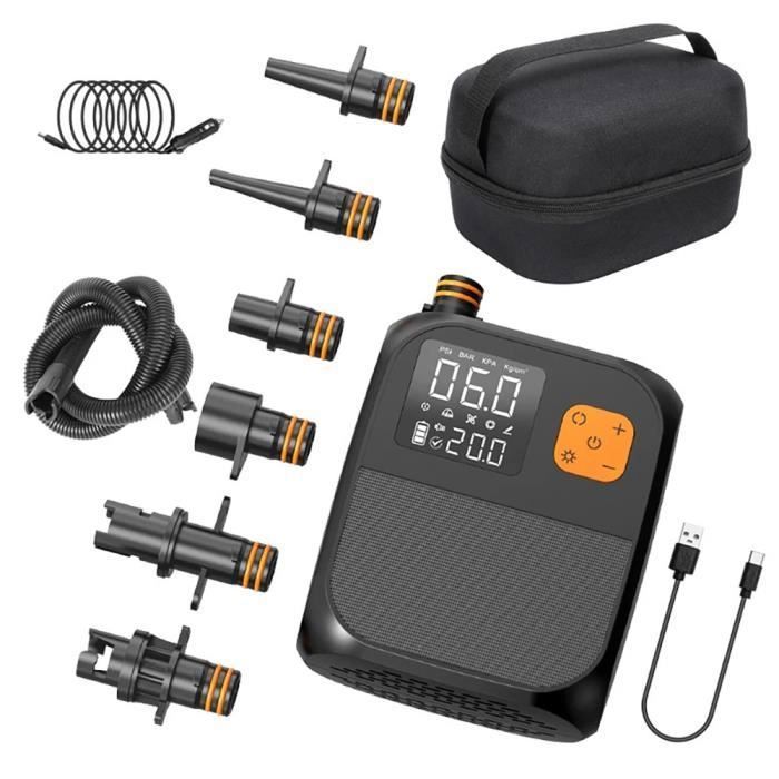 Pompe à air sans fil - 25 psi - Gonfleur Pneus Voiture - SUP Gonfleur - pour kayaks planche à voile up paddle - 8000mAh