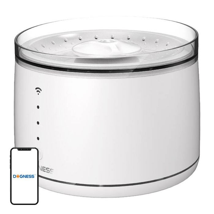Meilleurs prix pour Dogness Fontaine deau intelligente D07 18 L pour chiens & chats — blanche électrique
