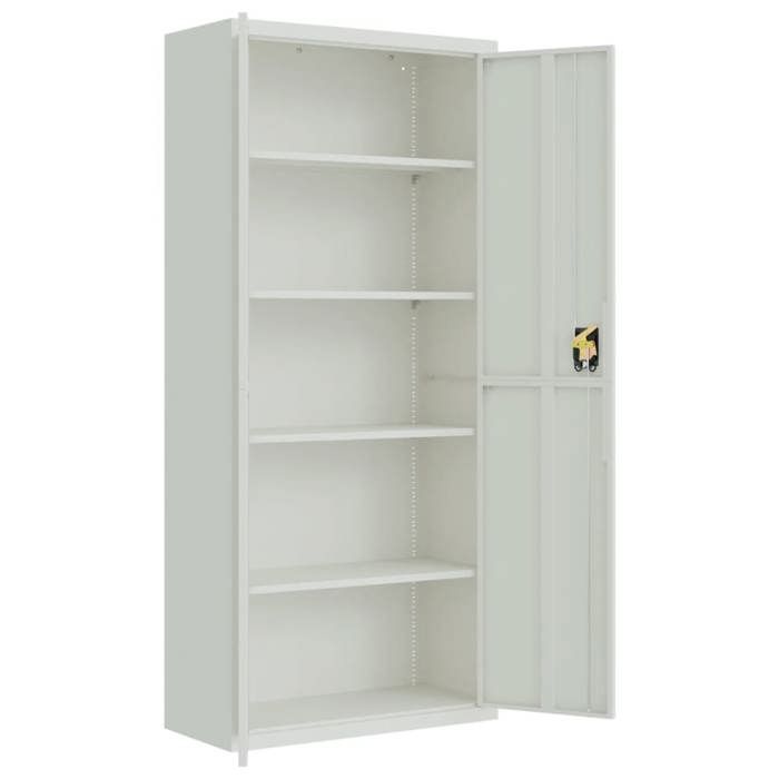 SALE dhiver Classeur/Armoire de bureau - BURKE - Contemporain - gris clair 90x40x200 cm acier AA360