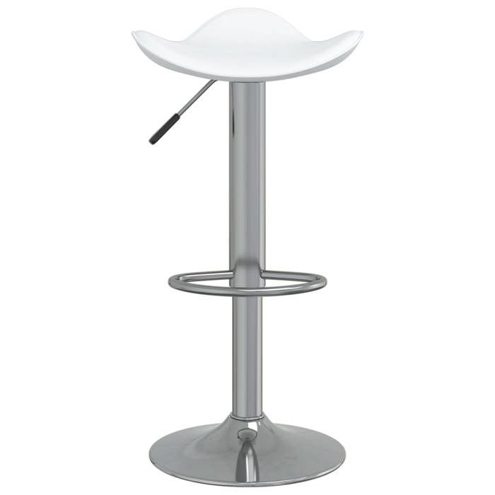 Tabouret de bar en cuir artificiel - CLARENCE - Blanc - Acier chromé - 44x44x(60-81) cm - Pivotement à 360 degrés