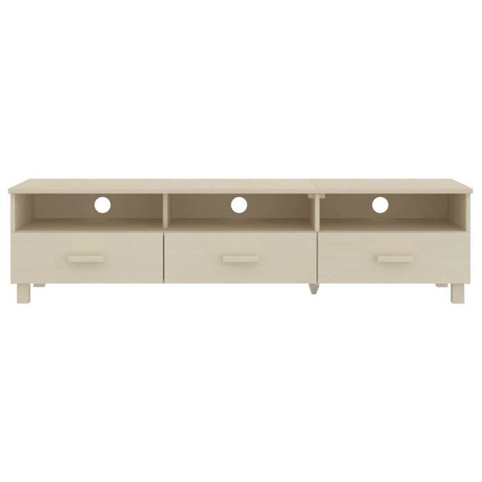 Meuble TV - MVS - Table de Télévision unité TV HAMAR Marron miel 158x40x40cm - bois massif de pin 814947