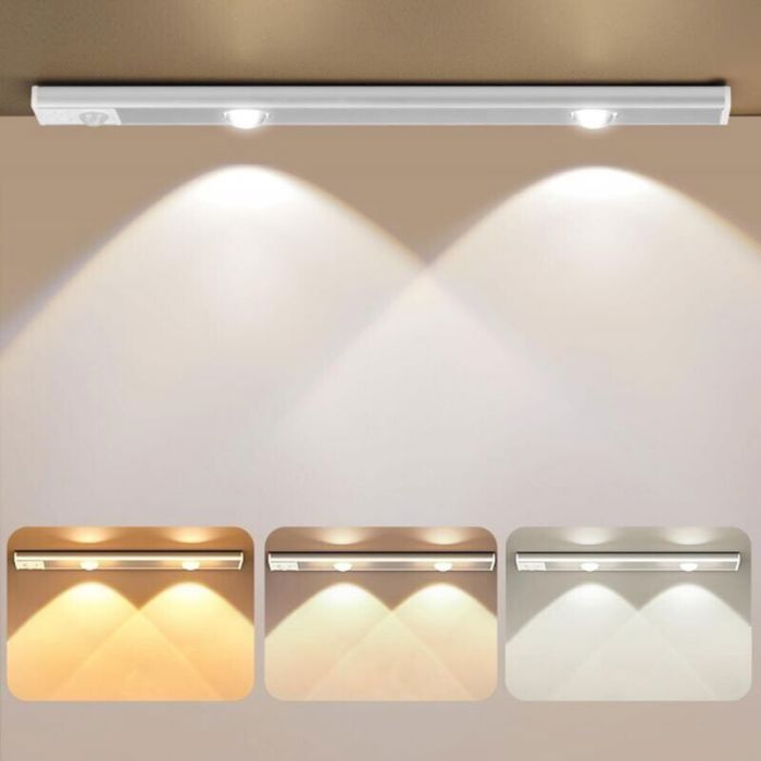 Lampe LED Placard Rechargeable USB 6000K Détecteur de Mouvement Aimantée Sans Fil