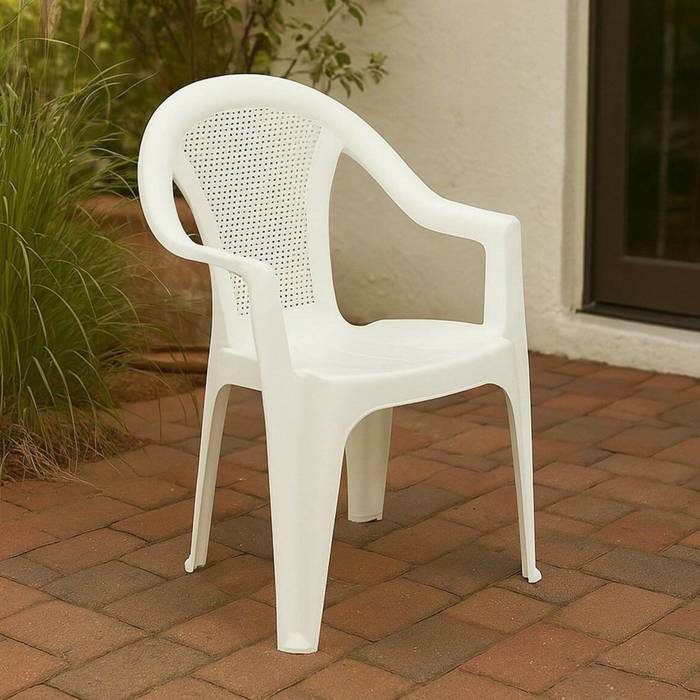 Chaise dExtérieur Serchion Dmora en Plastique Blanc Chaise dExtérieur Serchion Dmora en Plastique Blanc