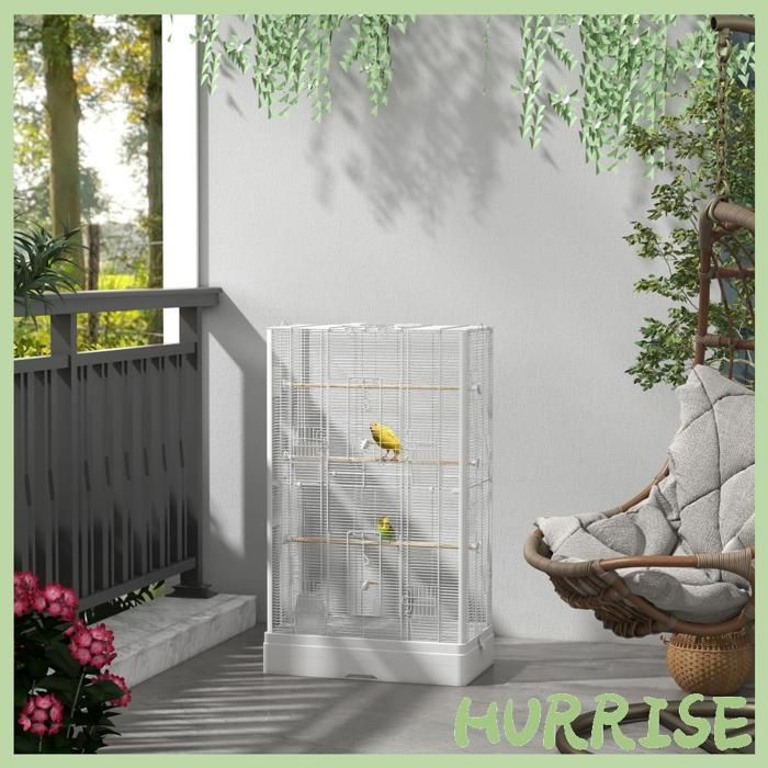 Comparer les prix de Cocosity Cage À Oiseaux Volière Avec Portes Perchoirs Cage Pour Canaris Perruches Perroquets 61 X 365 X 98 Cm Blanc