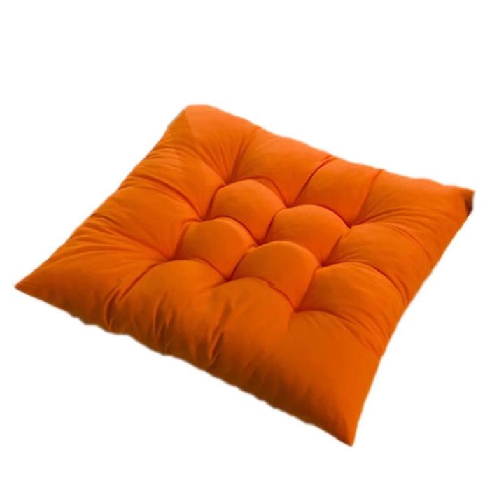 Coussin de chaise carré orange intérieur/extérieur pour jardin patio maison bureau