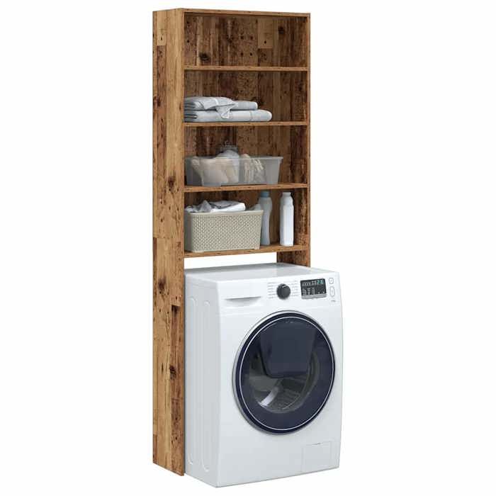 Joli & Fonctionnel - Colonne Salle De Bain - Meuble pour machine à laver - Etagères Réglable - vieux bois 64x24x190 cm kda3513487 Joli & Fonctionnel - Colonne Salle De Bain - Meuble pour machine à laver - Etagères Réglable - vieux bois 64x24x190 cm kda3513487