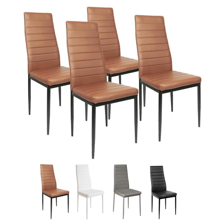 SUPFINE Lot de 4 Chaises de Salle à Manger avec Dossier Haut Imperméables pour Salon Cuisine Restaurant Jusquà 120 kg