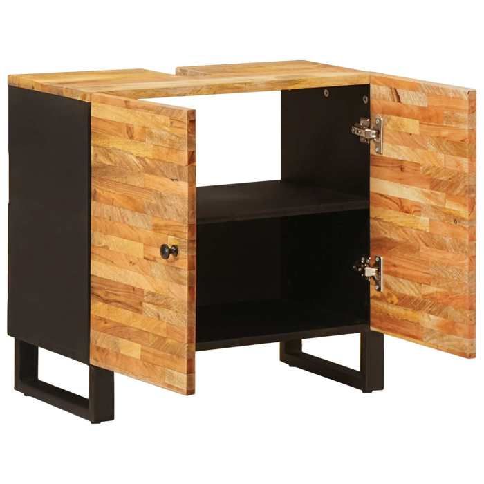 Marron Mobilier de bains - Meuble sous Lavabo de Salle de Bain Naturel 62x33x58 cm m5960