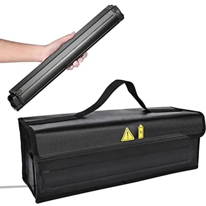 Sac ignifugé pour batterie de vélo électrique pour un rangement et un transport en toute sécurité