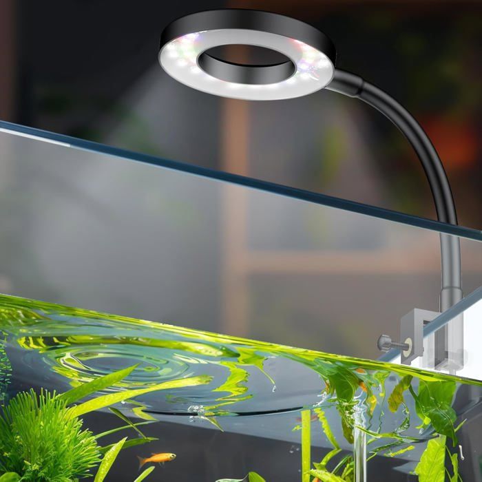 4.5 W Lampe DAquarium Led Pour Aquarium De 3 8 À 38 L Lampe DAquarium À Pince Mobile Usb Avec Lumière Blanche Bleue Rouge Et Ver