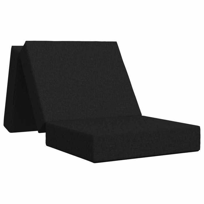 Banquette-lit - Canapé-lit pliable - vidaXL - tissu - noir - 75 x 63 x 45 cm 1843521