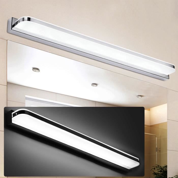 Miroir Maquillage Noir Led Applique Murale Salle De Bains Miroir Lampe Blanc Chaud Salle De Bains Applique Acrylique 9W 40Cm 