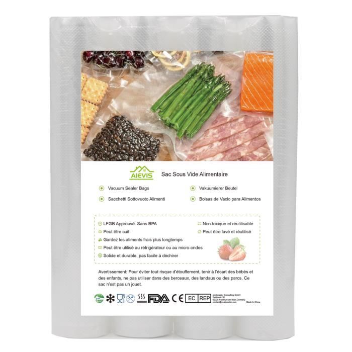 Lot de 4 Rouleaux Sac sous vide alimentaire 28 x 500 cm Conservation des  aliments Sans BPA - Cdiscount Maison