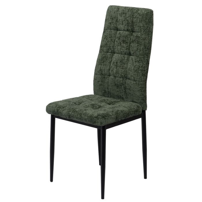 Chaise de salle à manger en tissu vert et métal Zurick (lot de 2) - Amadeus Chaise de salle à manger en tissu vert et métal Zurick (lot de 2) - Amadeus