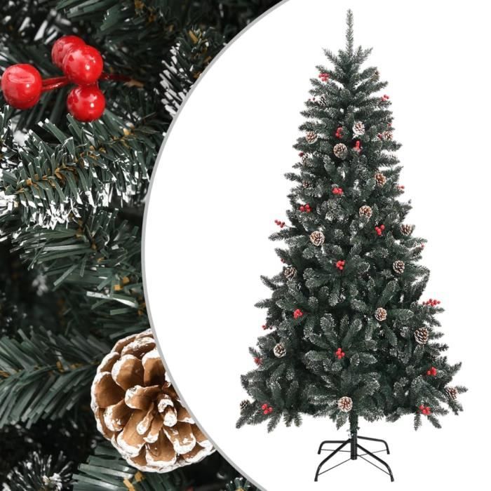 Sapin De Noël Artificiel 210 Cm XUANYU - Branches En PVC Réalistes, Pied Métal - Pour Maison, Bureau, Magasin