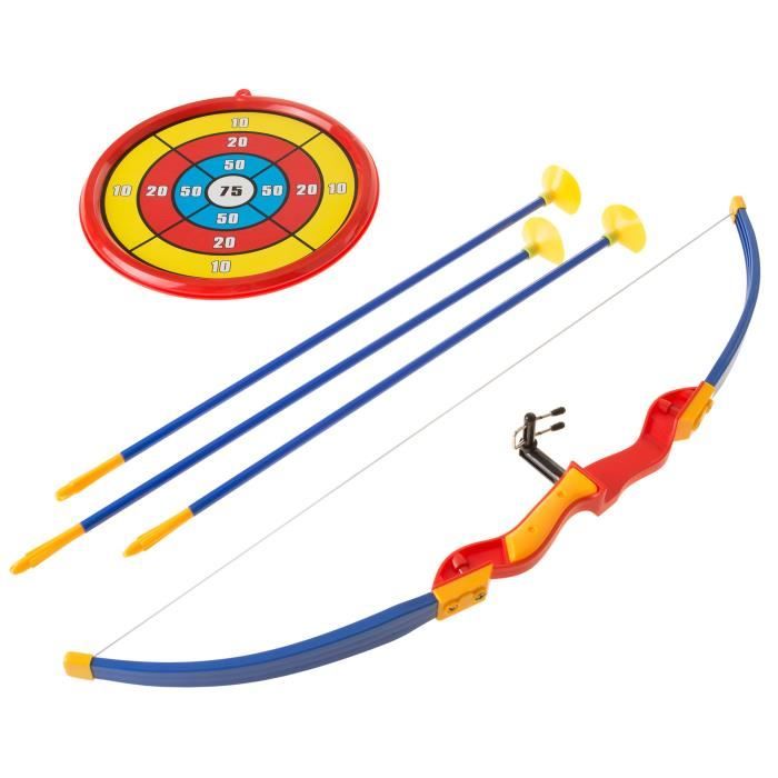 Arc Et Flèches Enfant DREAMADE Avec LED - 20 Flèches à Ventouse - Cible Incluse - Pour 3-12 Ans