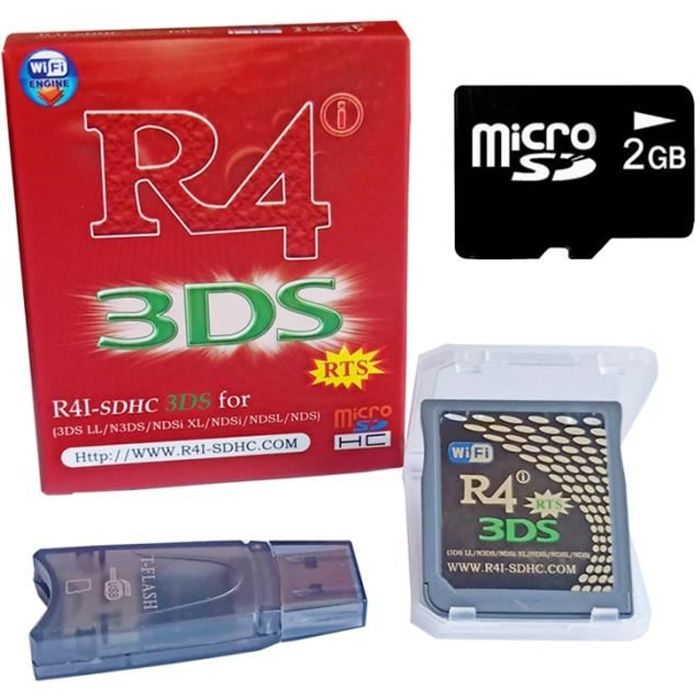 universitetsområde Anbefalede at klemme Rouge R4i 3DS RTS + 2GB carte mémoire Red R4 3DS SDHC Linker précharge les  fichiers du noyau Pour 3DS 2DS DSi NDSL - Cdiscount Informatique
