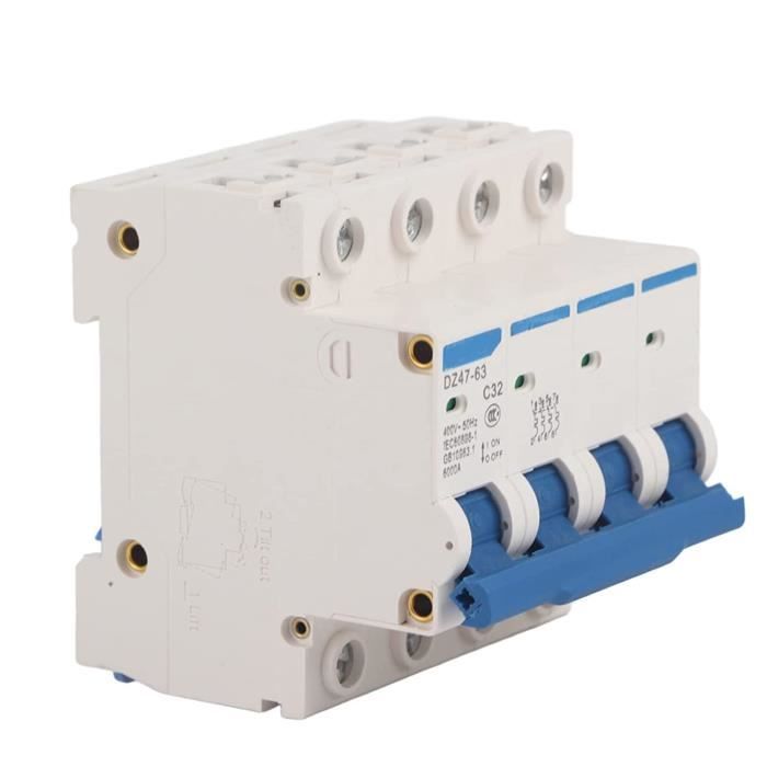 Interruttore Scatolato Miniaturale DZ47-63 4P 32A 400V – RCCB Differenziale Con Protezione Da Perdite, Sovraccarico E Cortocircuito