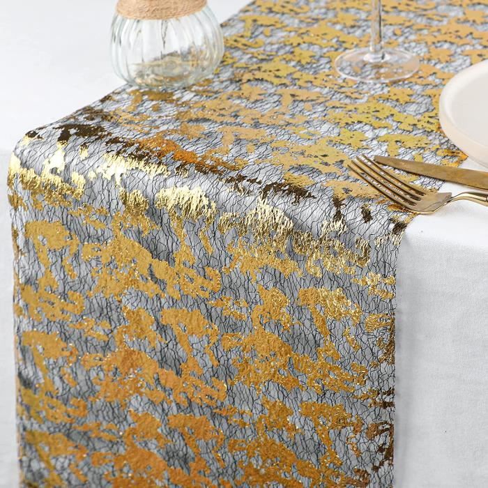 Chemin De Table Brodé Polyester 50 X 150 Cm - Écru Clair - Motif Floral - Neuf