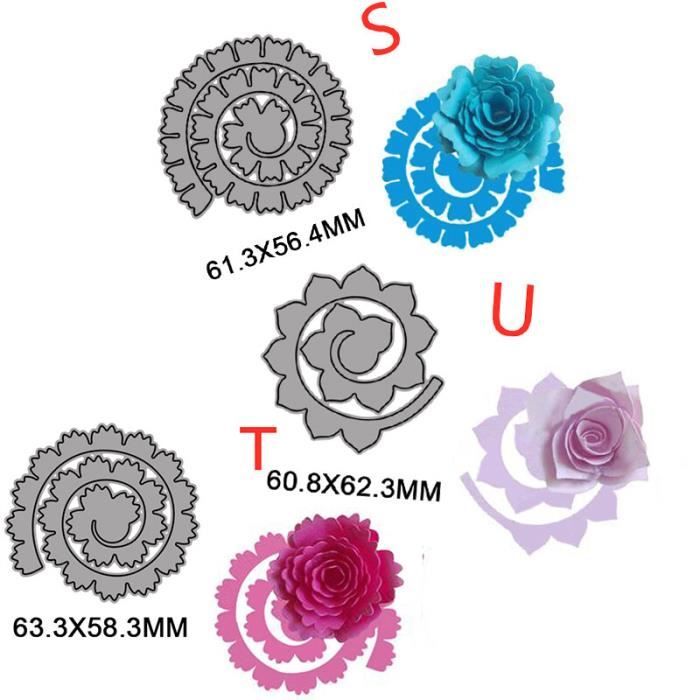 Set De 9 Matrices De Découpe Métal - Fleurs Et Pétales Printaniers Pour Scrapbooking