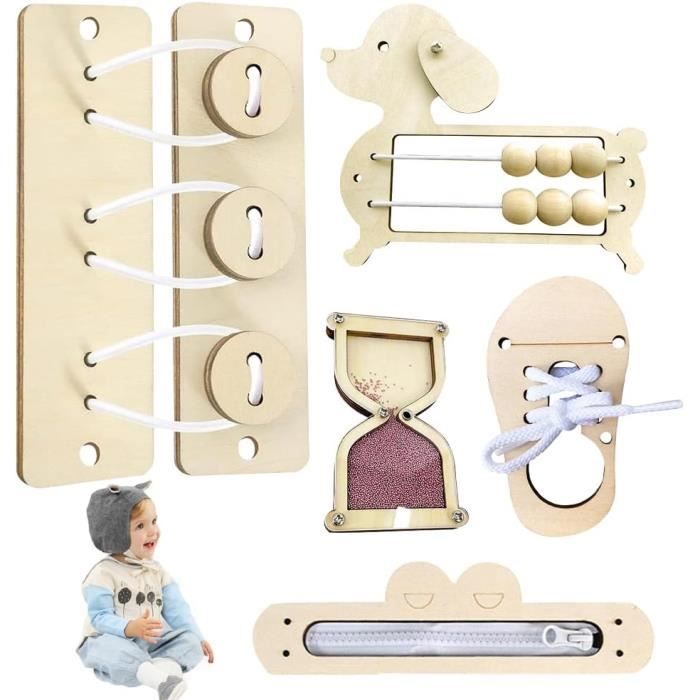Busy Board en Bois, Planche Montessori pour Bébé 2 3 4 Ans, Activity