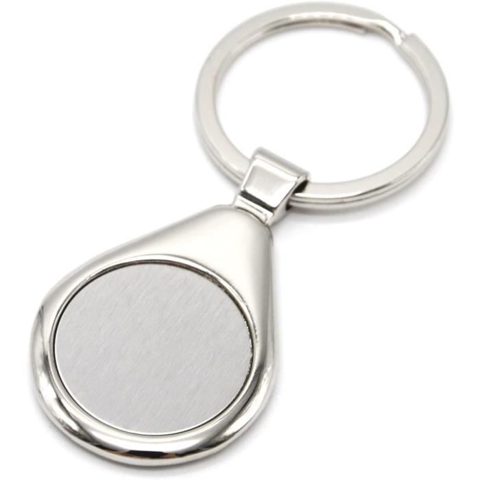 Porte-clés argenté à drapeau de la France | Bijoux Steel