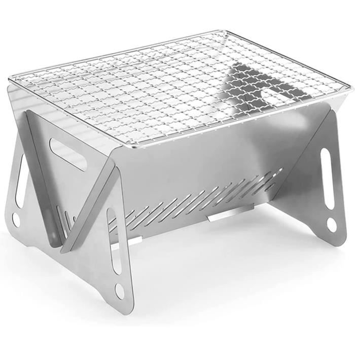 Charmline Barbecue Charbon Pliable 51x35 Cm – Portable Compact Pour Camping Plage Pique-Nique – Vert