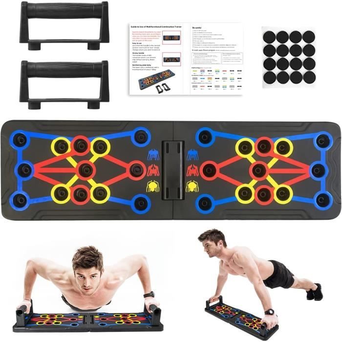 Planche De Pompes Push Pro – Machine De Musculation à Domicile Avec Poignées Antidérapantes