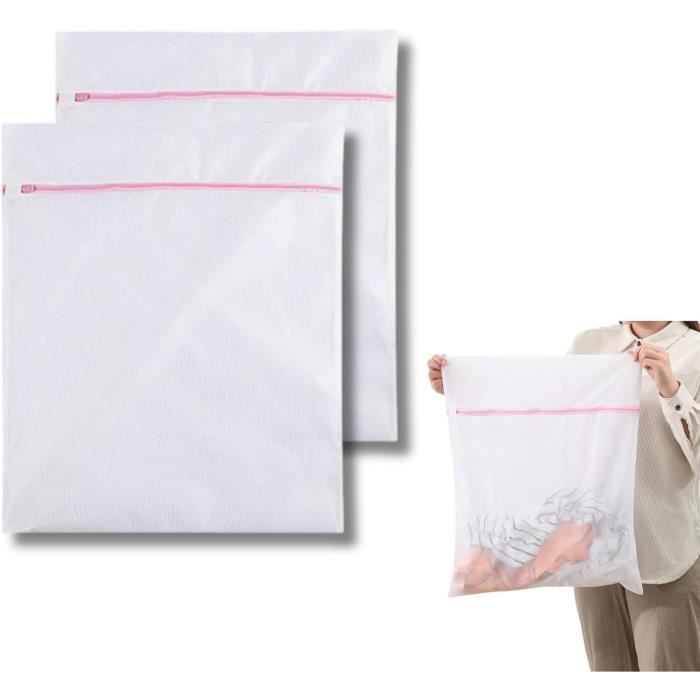 2 filets à linge pour machine à laver avec fermeture éclair pour rideaux manteaux doudounes tapis serviette de bain 60*90CM