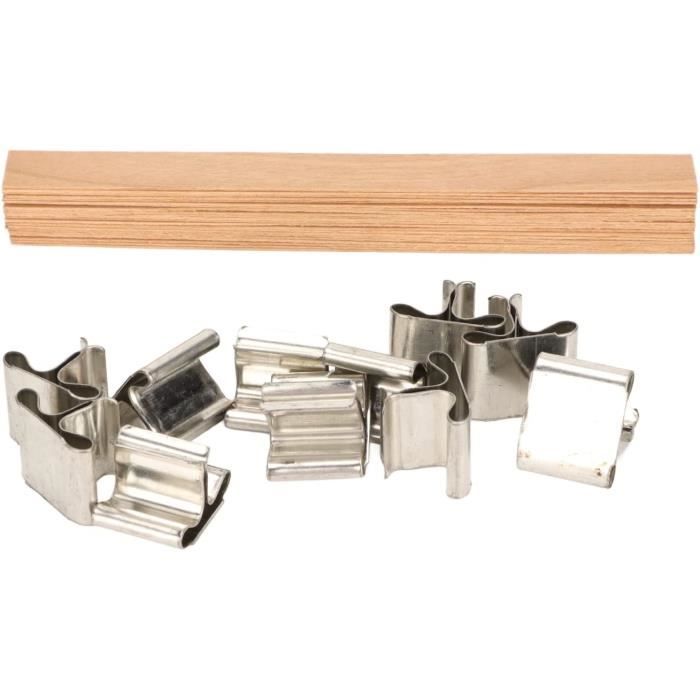 60 Ensembles Mèche De Bougie En Bois Avec 25 Socles En Métal, 13 × 130